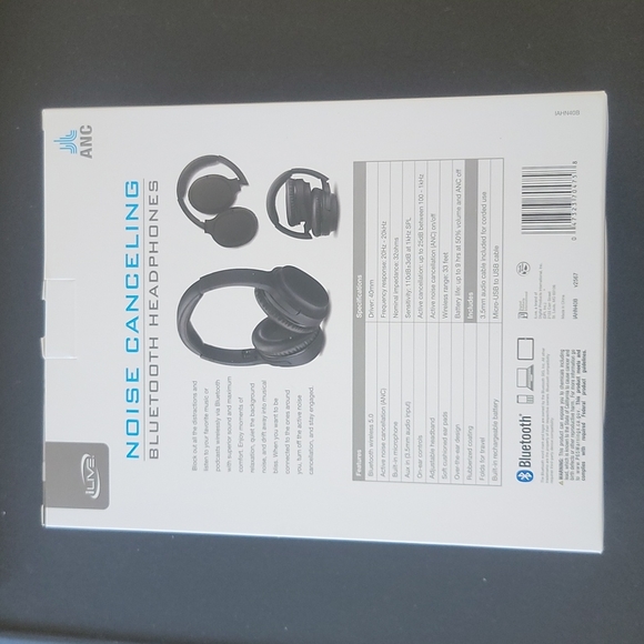 iLive Noise Canceling Bluetooth Headphones - Picture 2 of 3